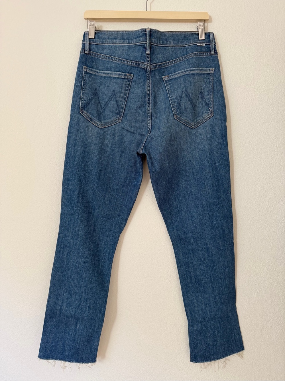 Mother Pixie Dazzler Ankle Fray Jeans Beginner’s Luck Blue Size 30 Minimalist - Picture 5 of 14